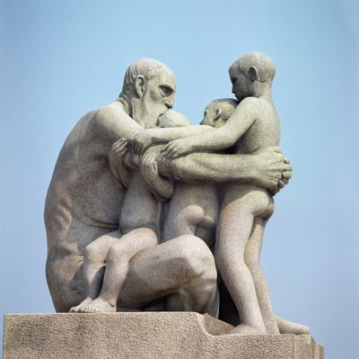 Old Man Embracing Four Young Boys by Gustav Vigeland